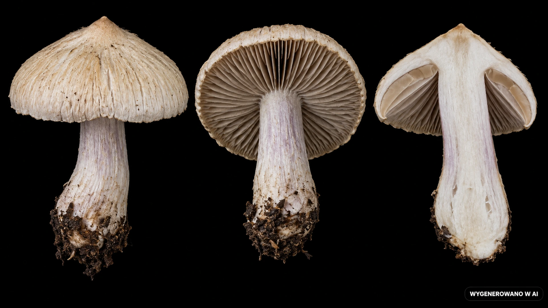 Strzępiak bzowy (Inocybe sambucina) na studyjnej planszy cech rozpoznawczych