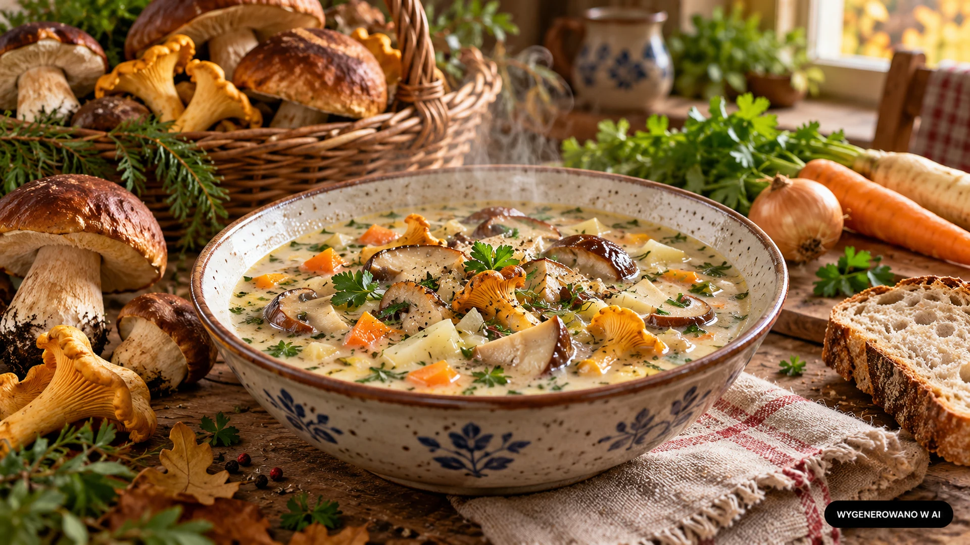 Zupa grzybowa ze świeżych grzybów - przepis krok po kroku